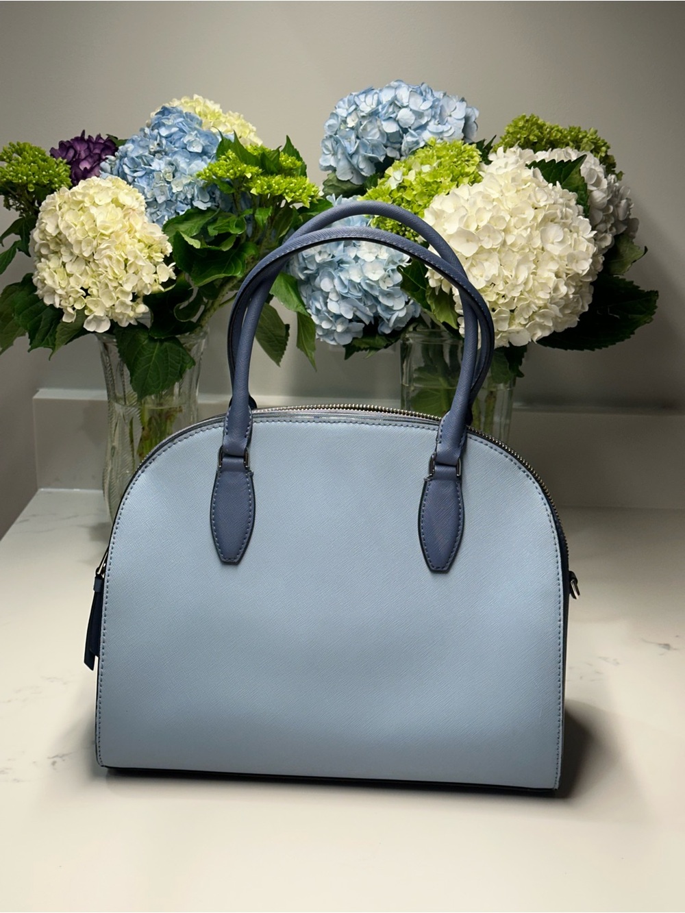 kate spade Light Blue Medium Dome Reiley Bag + KS Dust Bag - Picture 10 of 15